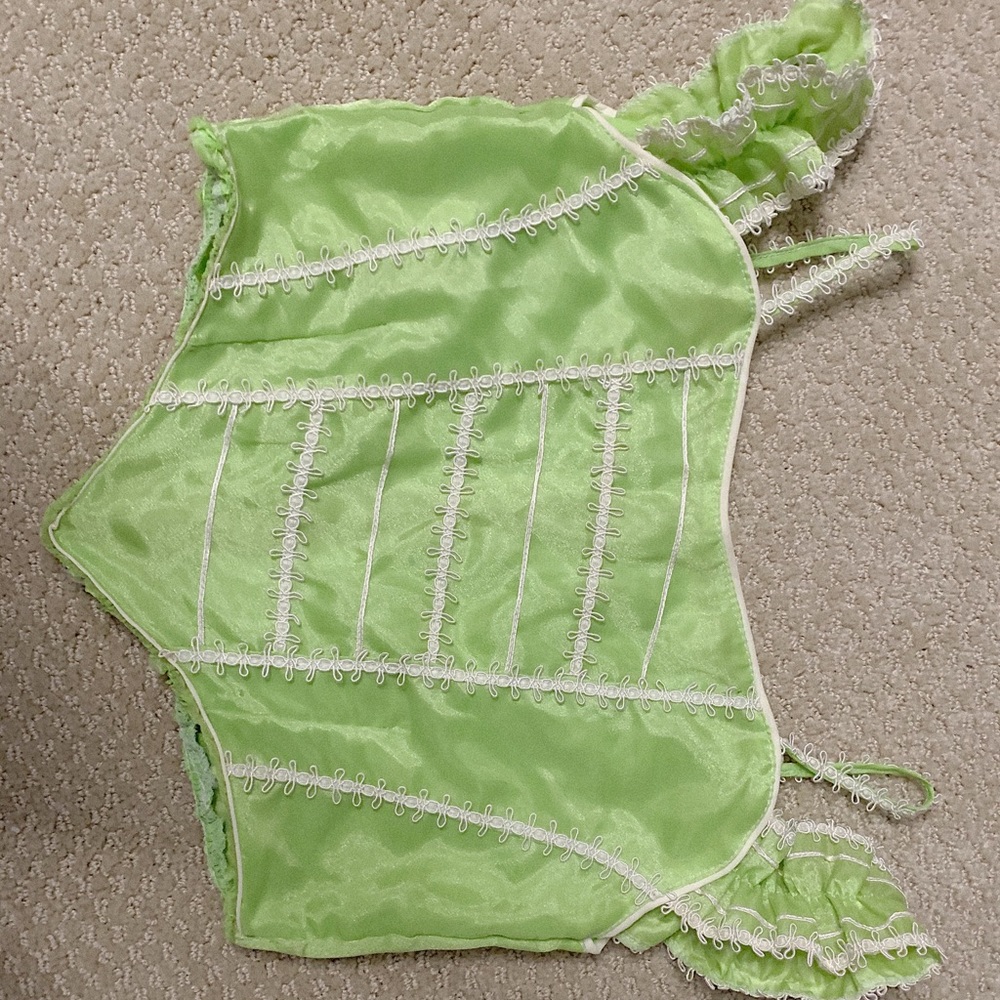sage green corset bustier top!